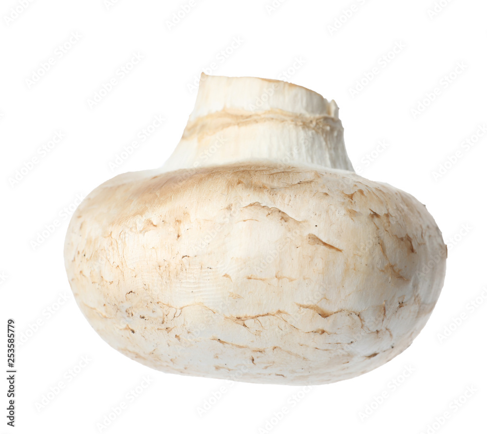 Fresh champignon mushroom isolated on white. Healthy food