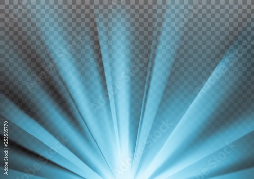 Blue colored rays with color spectrum flare