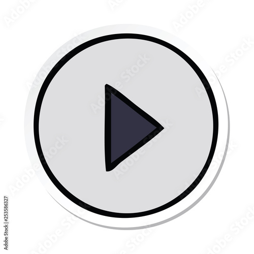 Free Download sticker of a cute cartoon play button - GFXLoad