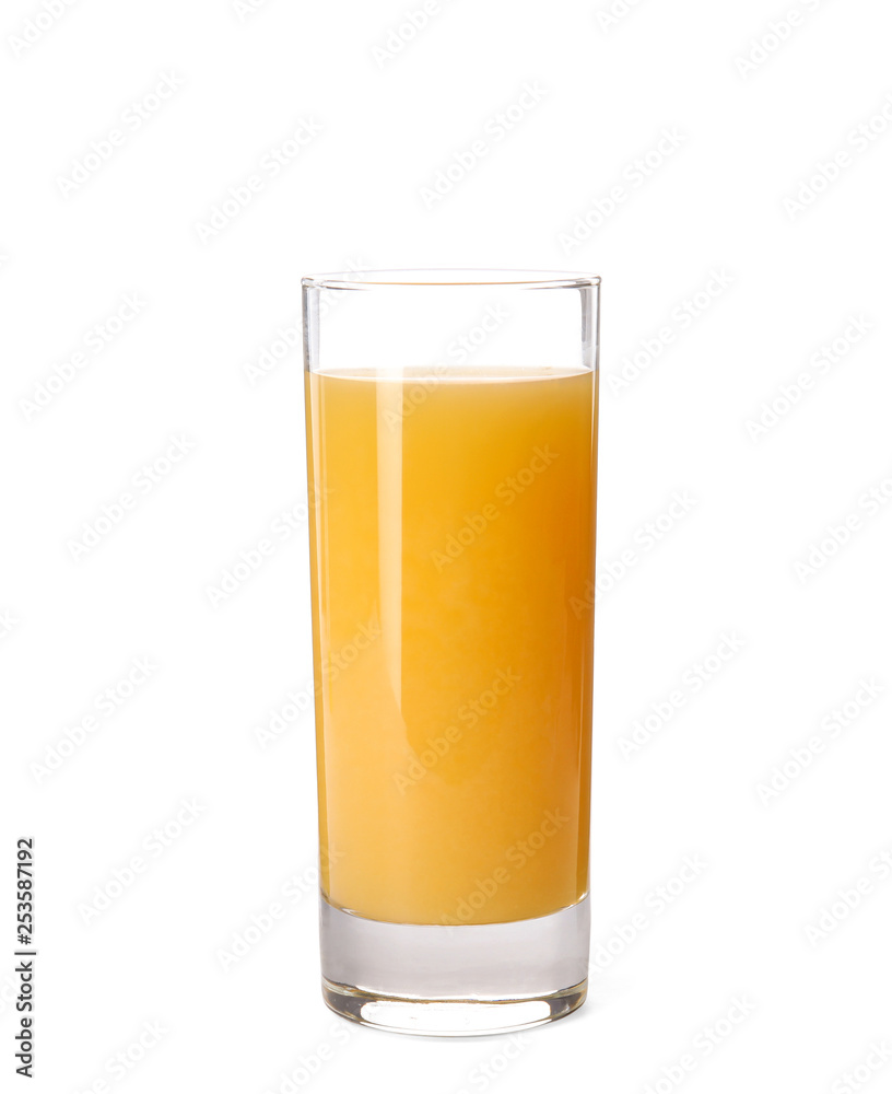 Glass of orange juice on white background Glass of orange juice on white background