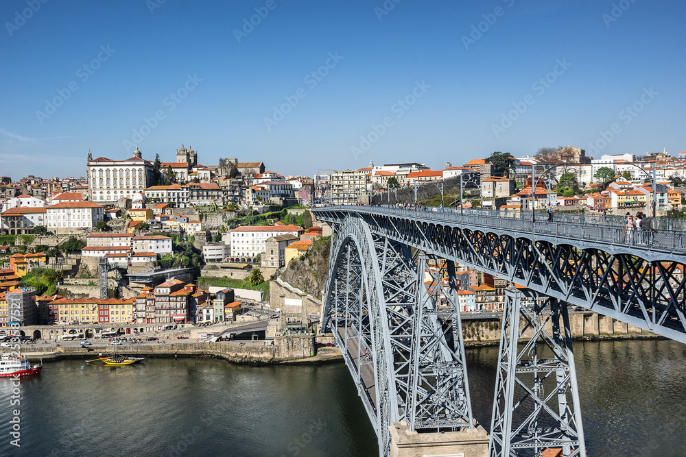 Dom Luis Bridge and Riberia in Porto