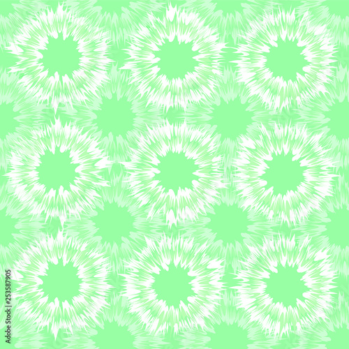 Tie dye all over green seamless repeating vector pattern