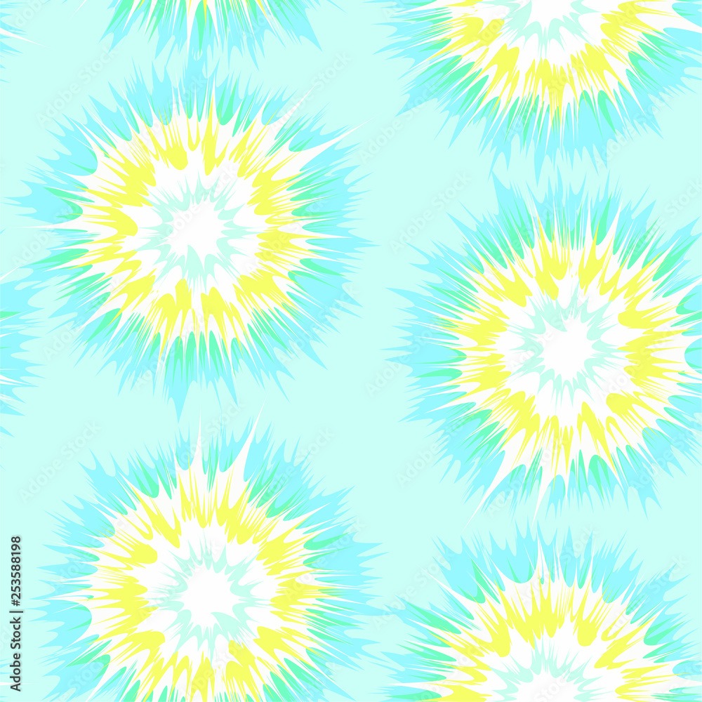 Seamless vector pattern tie dye pattern in aqua and yellow Seamless vector pattern tie dye pattern in aqua and yellow