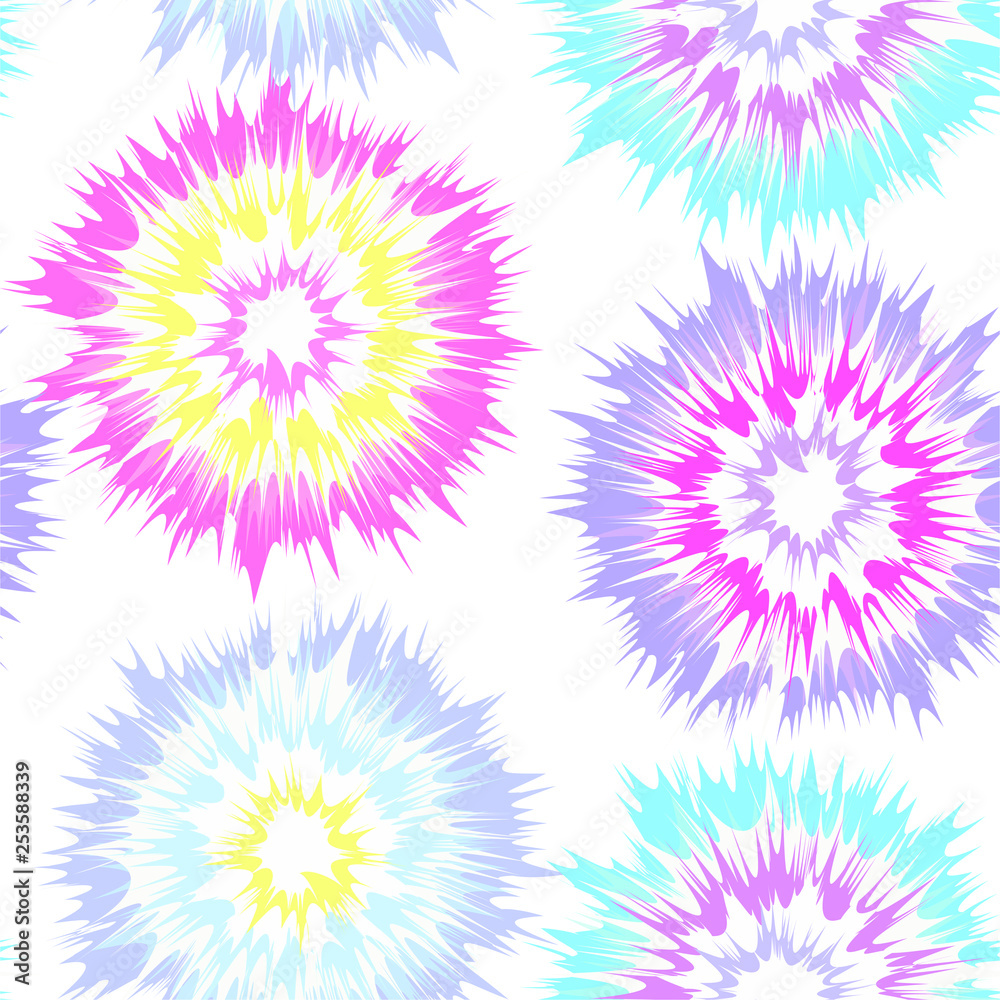 Tye Dye Pastel Seamless Repeating Vector Pattern