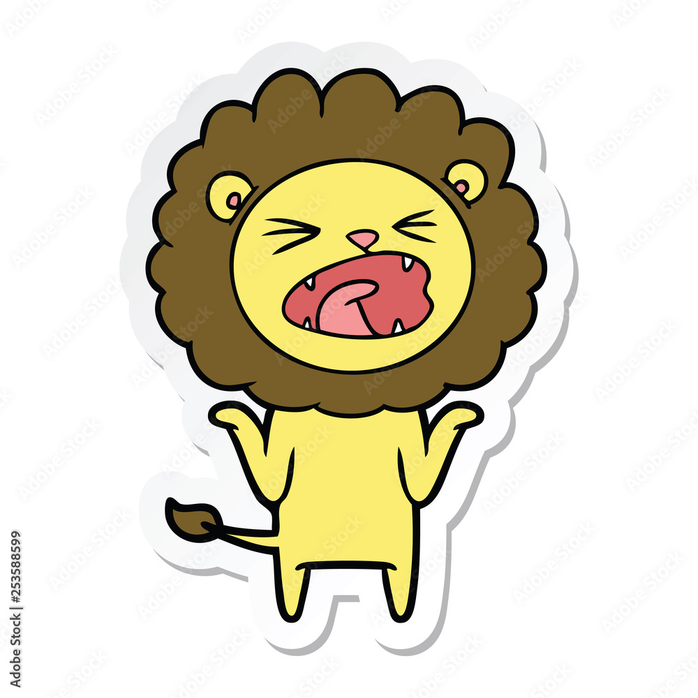 sticker of a cartoon lion sticker of a cartoon lion