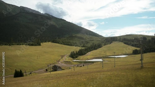 A beautiful landscape in the Tatra Mountains in summer, clouds fill the sky