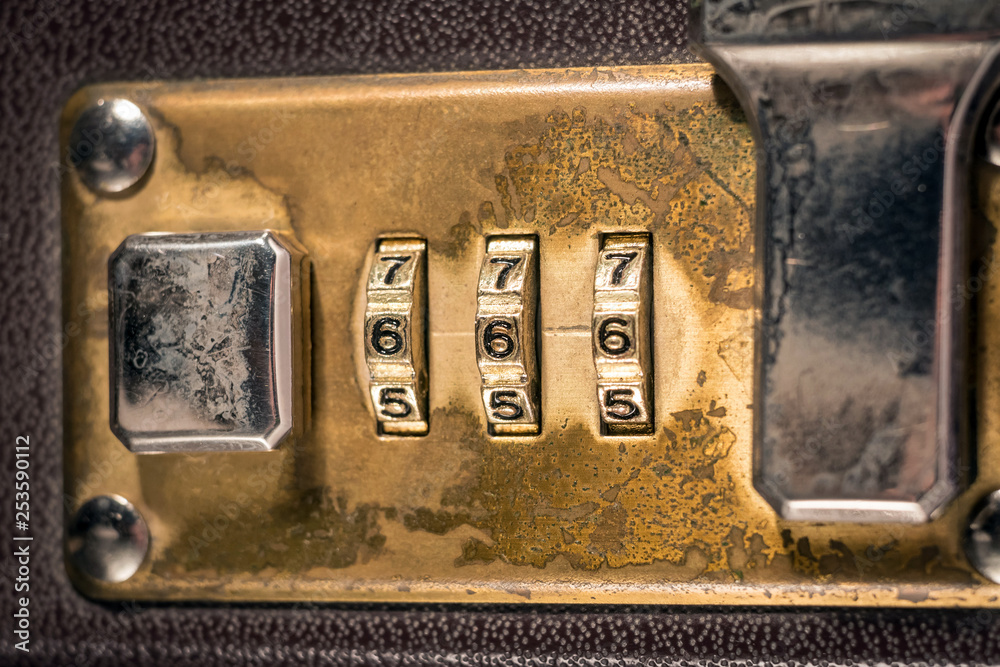 Lock of an old suitcase. number 666. Stock Photo | Adobe Stock