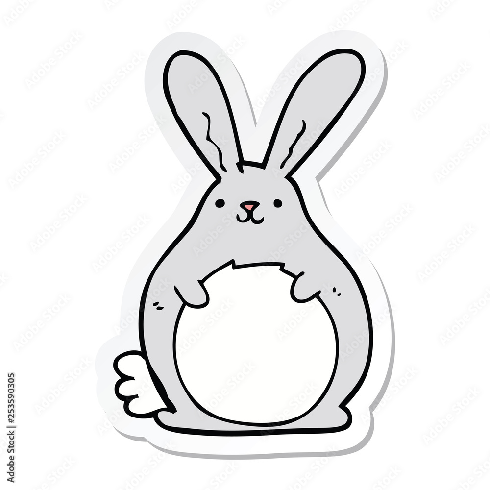 Obraz premium sticker of a cartoon rabbit