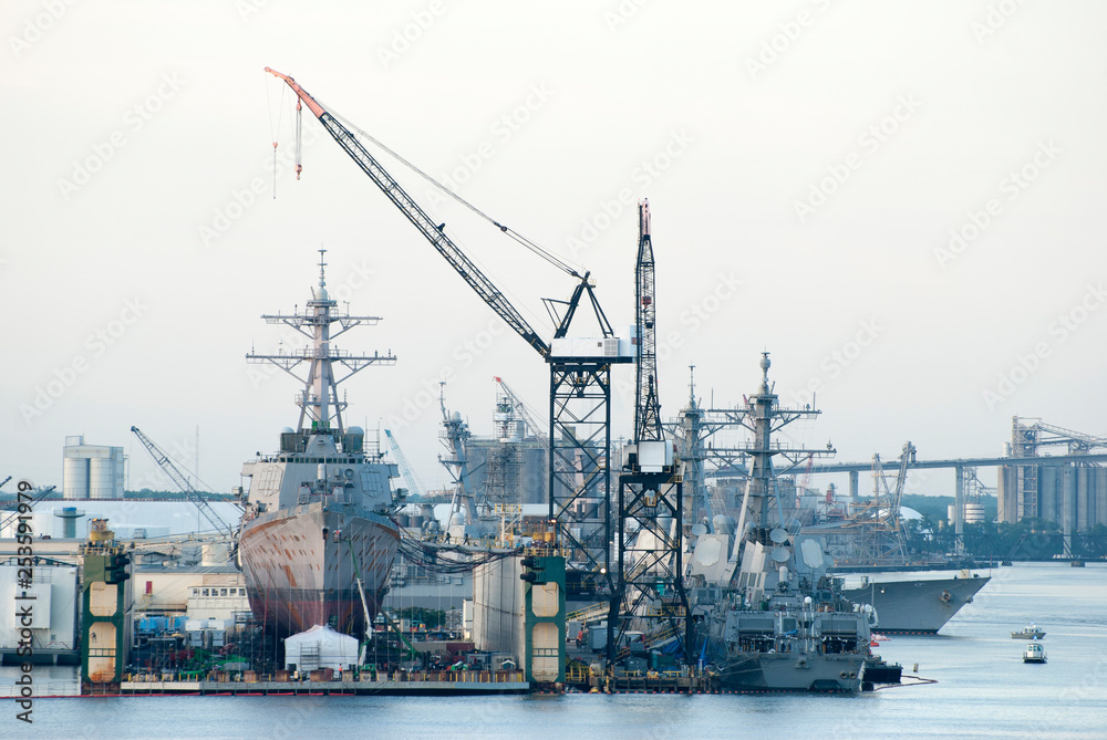 Navy Ship In Dry Dock