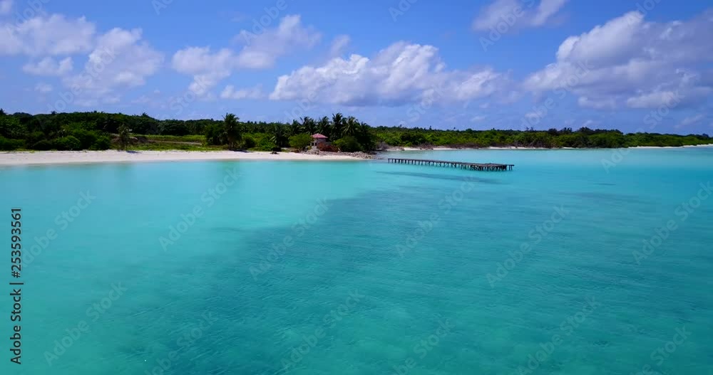 flying over a tropical island covered with palm trees surrounded by turquoise sea in low altitude flying over a tropical island covered with palm trees surrounded by turquoise sea in low altitude