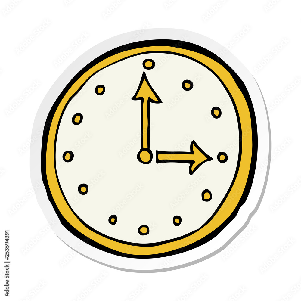 sticker of a cartoon clock symbol sticker of a cartoon clock symbol