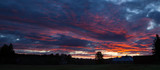 Vivid clouds at dawn before sunrise