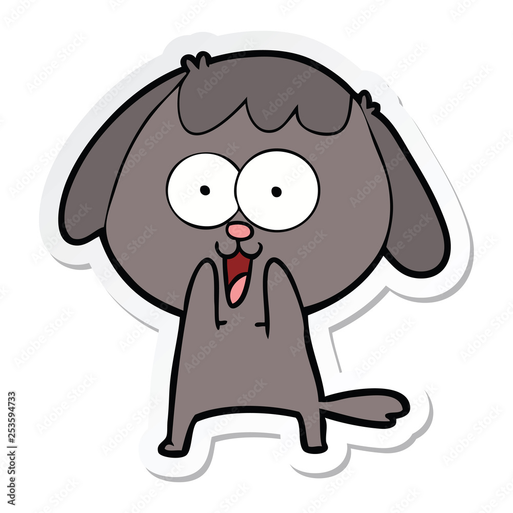 Obraz premium sticker of a cute cartoon dog