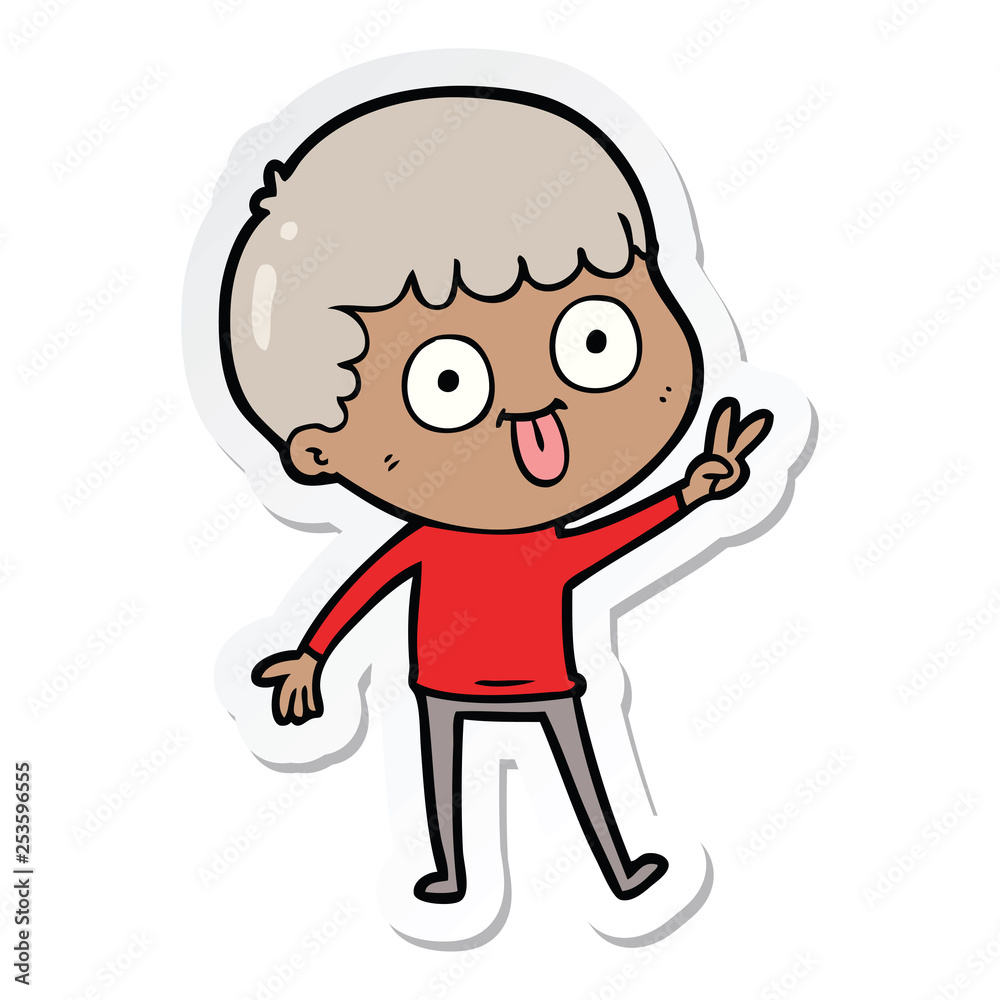 sticker of a cartoon man staring