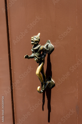 Italy, Venice, CLOSE-UP OF STATUE AGAINST WALL