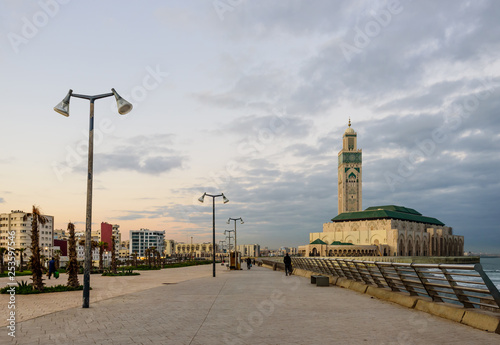 Sightseeing of Casablanca, Morocco. The Hassan II Mosque is the largest mosque in Morocco. © r_andrei