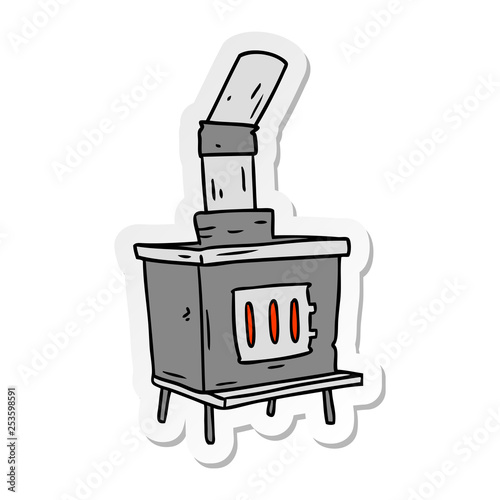 sticker cartoon doodle of a house furnace