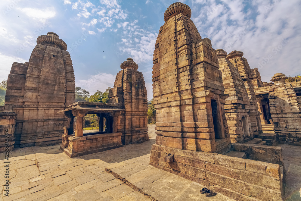Baijnath stone temples at Uttarakhand India. Ancient stone temples located at Bageshwar district of Uttarakhand is a popular tourist destination.