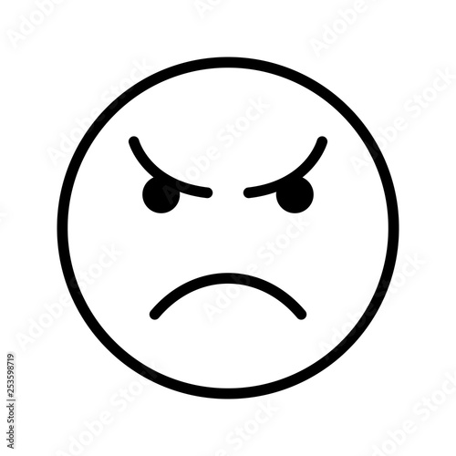 Tableau sur toile Illustration Angry Emoticon Icon