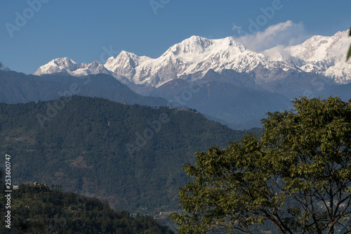 View of Kangchenjunga mountain range  Great Himalaya Range  Sikkim  India