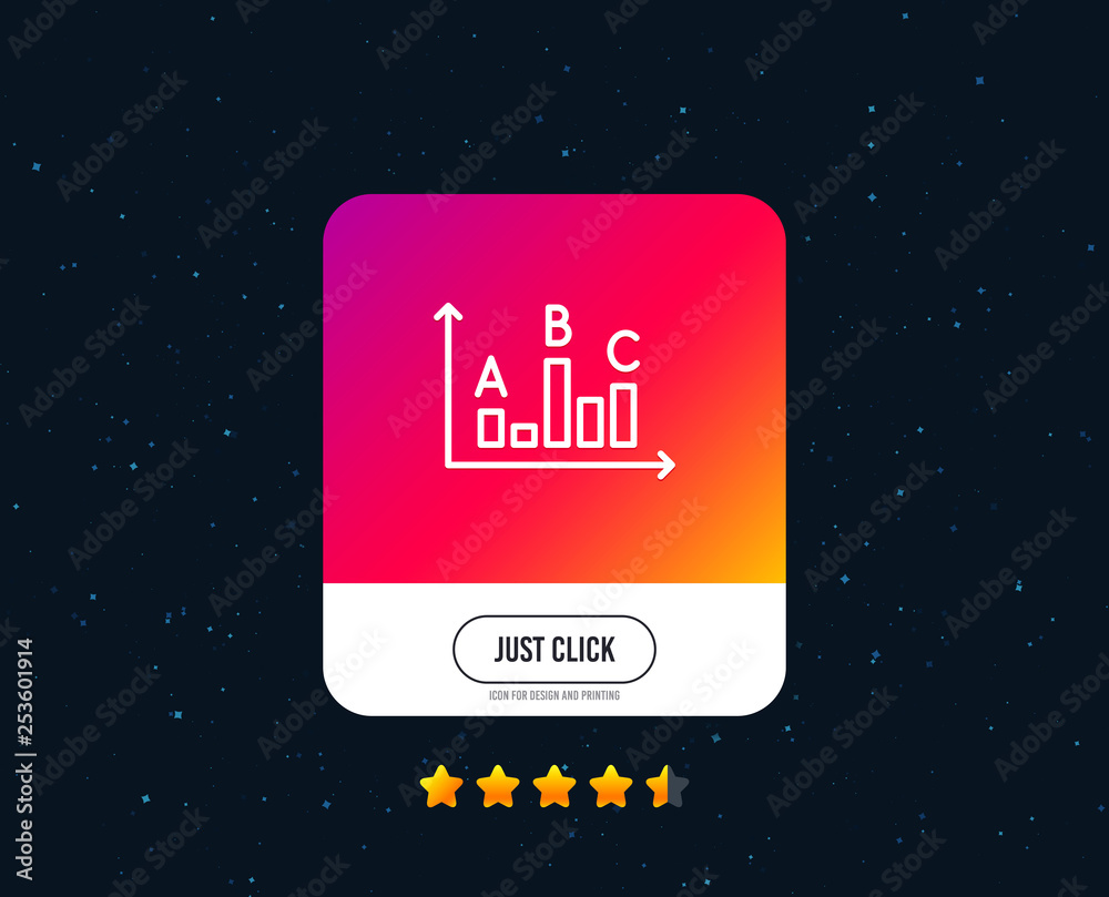 Survey results line icon. Best answer sign. Business stats symbol. Web or internet line icon design. Rating stars. Just click button. Vector Survey results line icon. Best answer sign. Business stats symbol. Web or internet line icon design. Rating stars. Just click button. Vector
