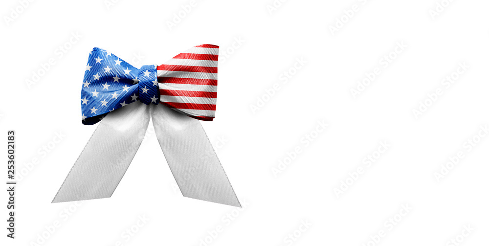 Gift Decoration American USA Ribbon Band Isolated White