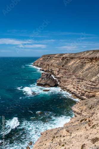 Coast line in the Kalbarri National Park Island Rock, Castle Cove and Natural Bridge in Western Australia