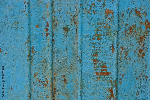 blue brown metal texture from old rusty iron wall