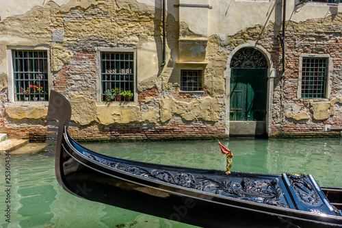 The  Gondola on canal in Venice, Italy
