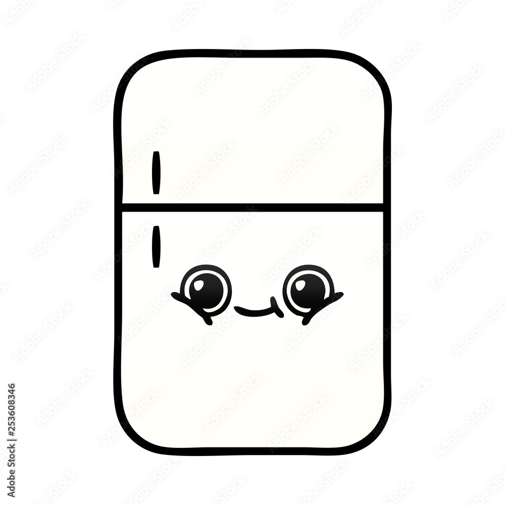 gradient shaded cartoon fridge freezer gradient shaded cartoon fridge freezer