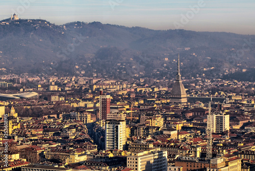 View of Turin from the top of the thirty-fifth floor of the Intesa Sanpaolo bank photo