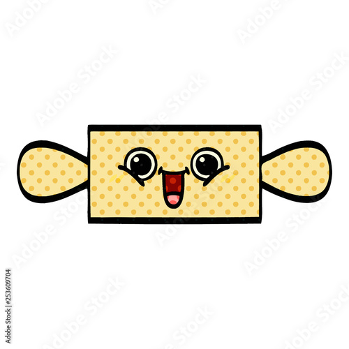 comic book style cartoon rolling pin
