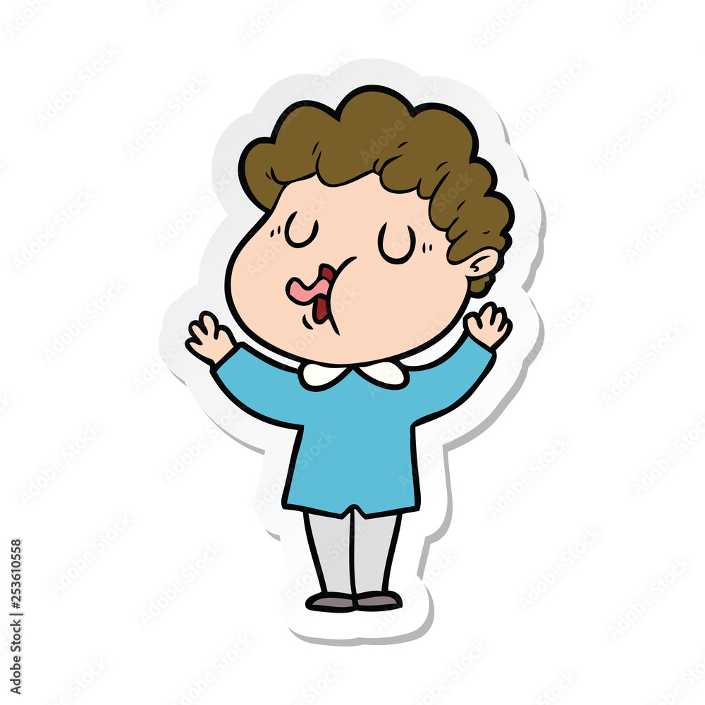 sticker of a cartoon man singing sticker of a cartoon man singing