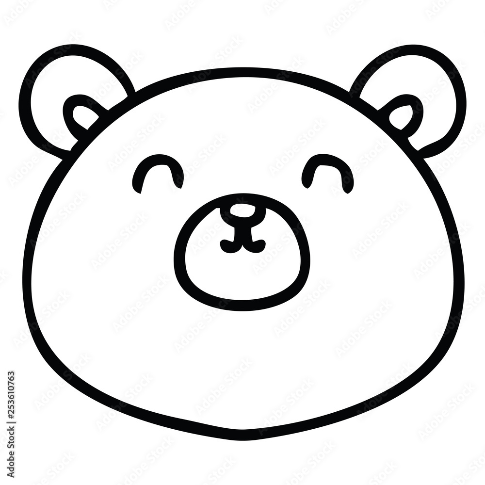 Fototapeta premium quirky line drawing cartoon bear