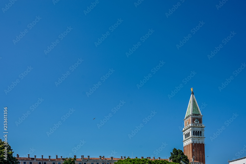 Italy, Venice, Piazza San Marco, LOW ANGLE VIEW OF BUILDINGS AGAINST CLEAR BLUE SKY