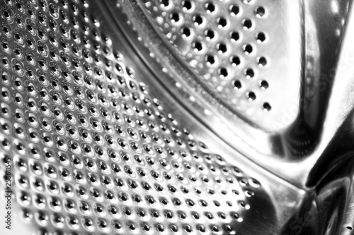 Close-up washing machine drum