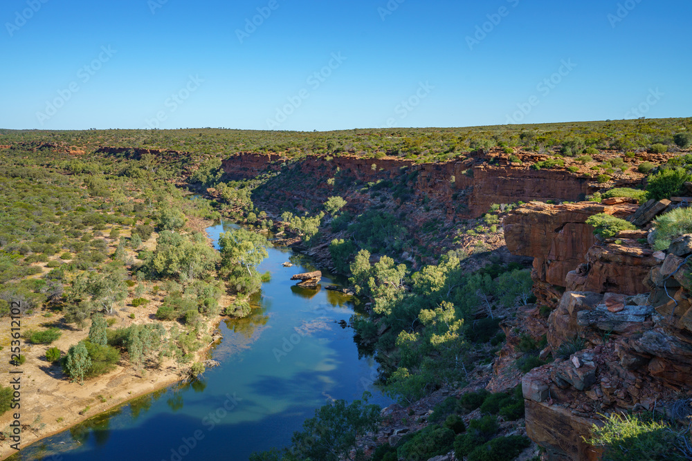 Fototapeta premium murchison river from hawks head lookout, kalbarri national park, western australia 16