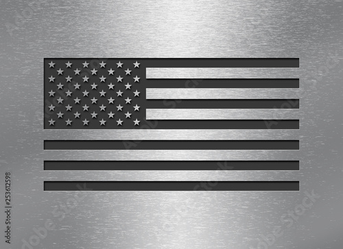 USA American Flag Metal Blackground Patriotic Design