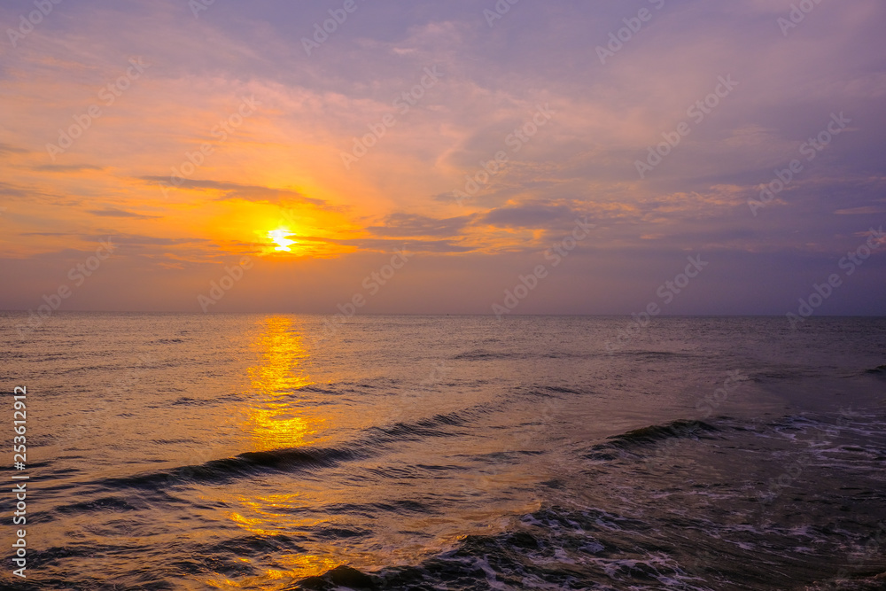 Naklejka premium sunset beach huahin