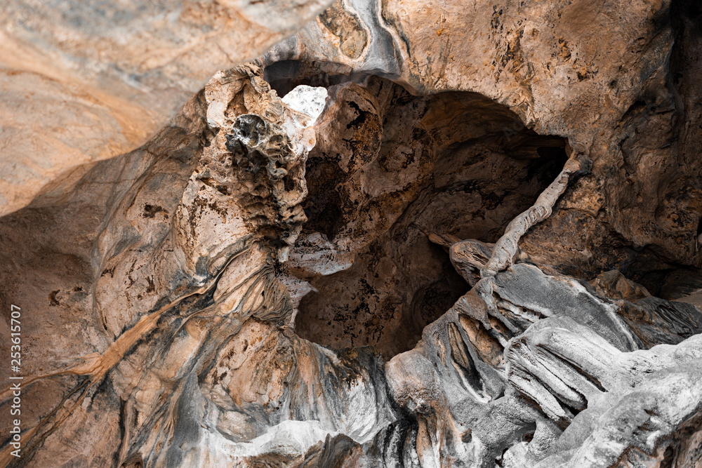Limestone karst cave texture ceiling arch background Limestone karst cave texture ceiling arch background