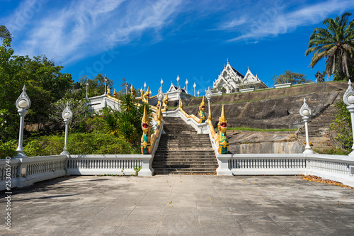 View on territory and Wat Kaew Korawaram White Temple in Krabi Province in Thailand photo