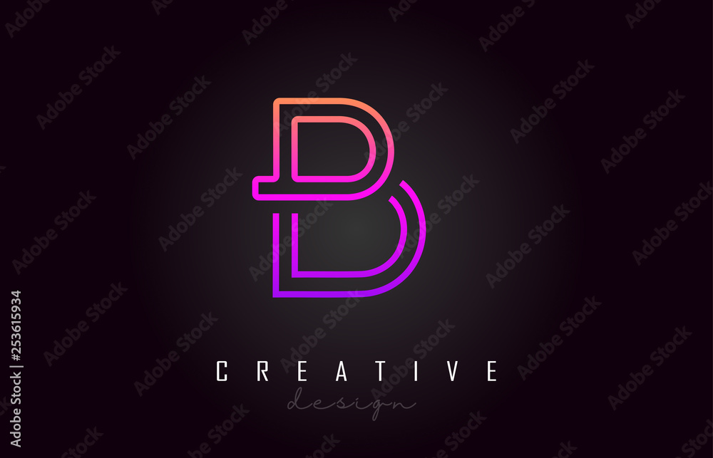 B Purple Letter Logo Monogram Vector Design. Creative B Vibrant Letter Icon B Purple Letter Logo Monogram Vector Design. Creative B Vibrant Letter Icon