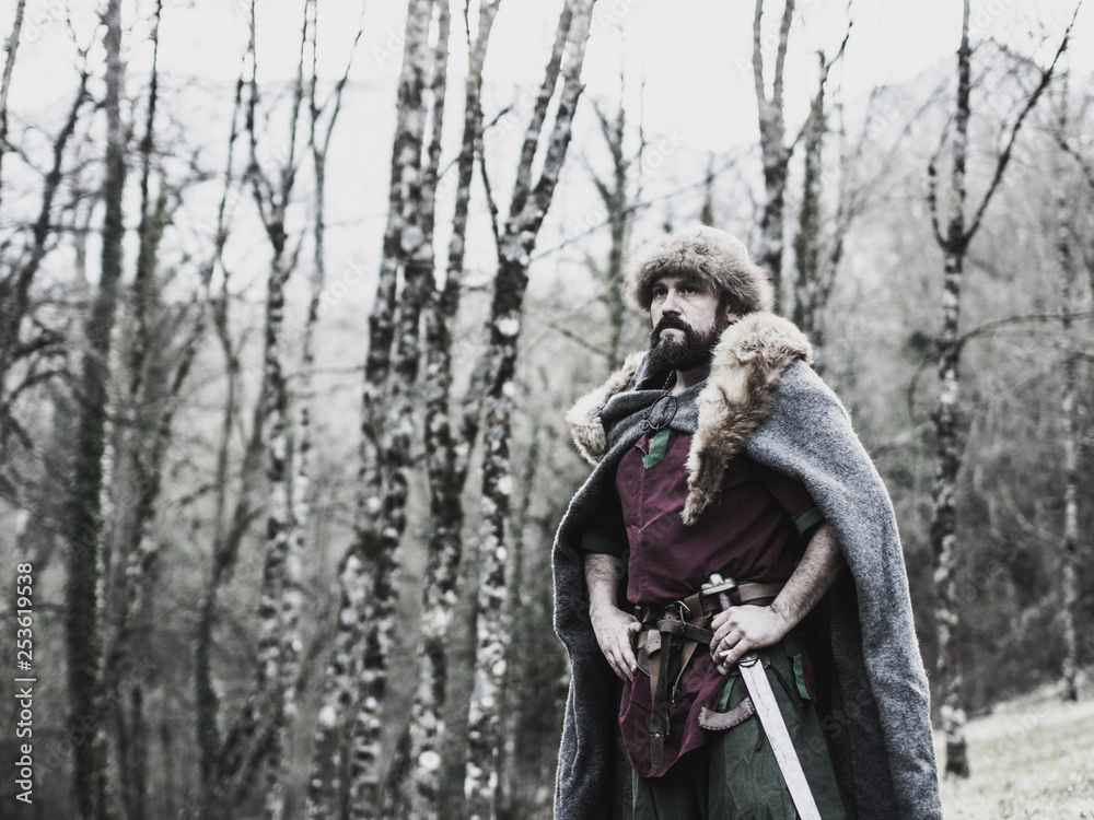 Viking Chief Jarl in the woods