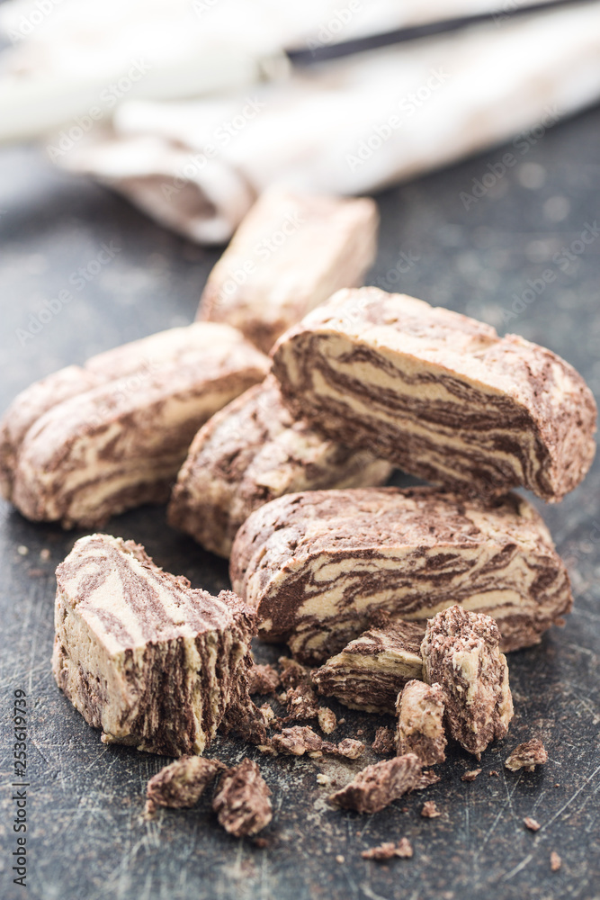 Fototapeta premium Sweet halva dessert slices.