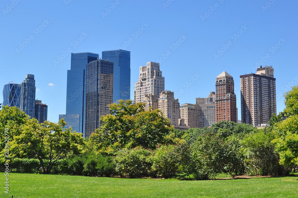 Tall Buildings Seen from Central Park, New York City, USA