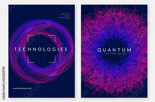 Big data background. Technology for visualization, artificial intelligence, deep learning and quantum computing. Design template for communication concept. Abstract big data backdrop.