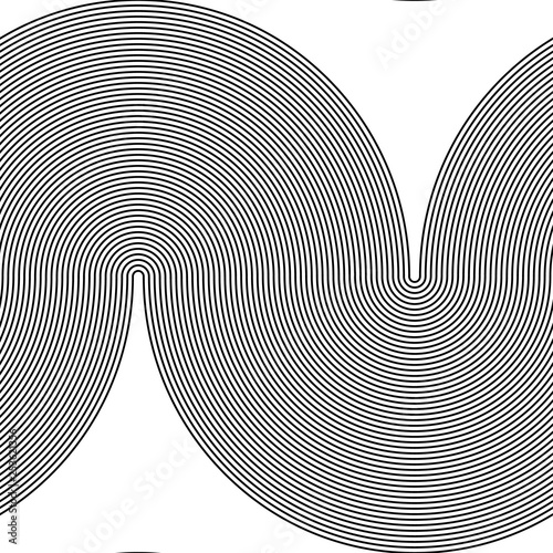 Abstract vector seamless op art pattern. Monochrome graphic ornament