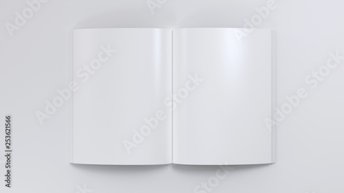 Magazine Spread Mockup Template Top View 3d