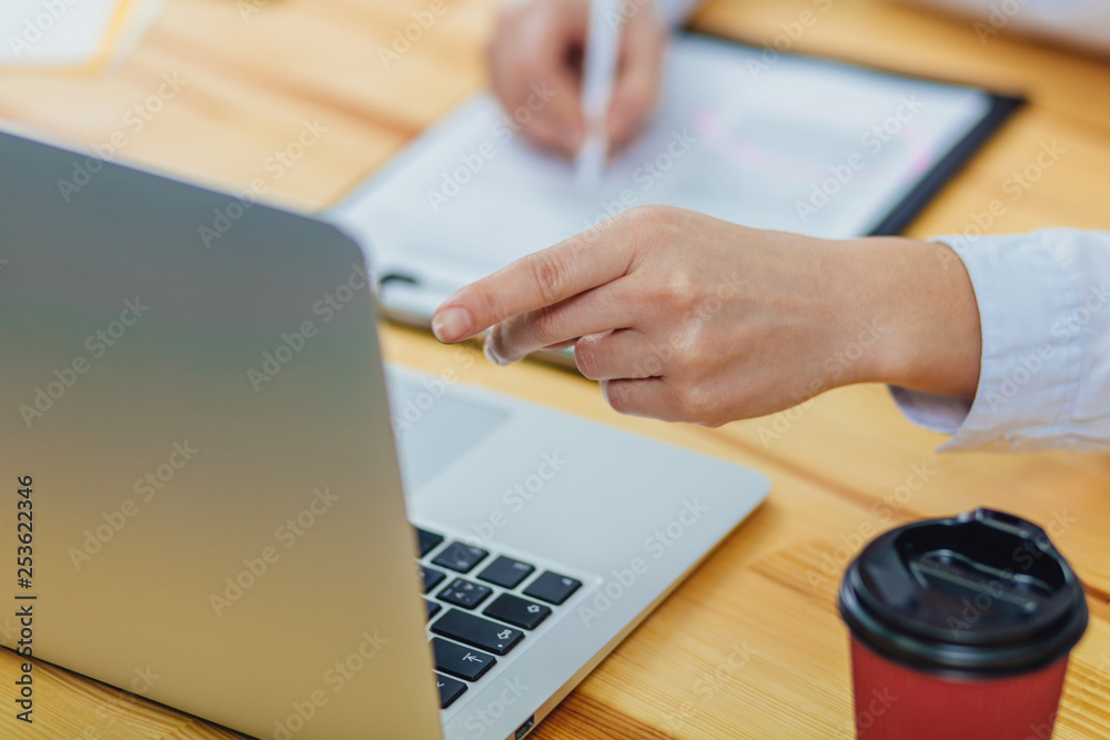 Top view business woman write paper, working. Learning day and night on glass table, space for text. Top view business woman write paper, working. Learning day and night on glass table, space for text.