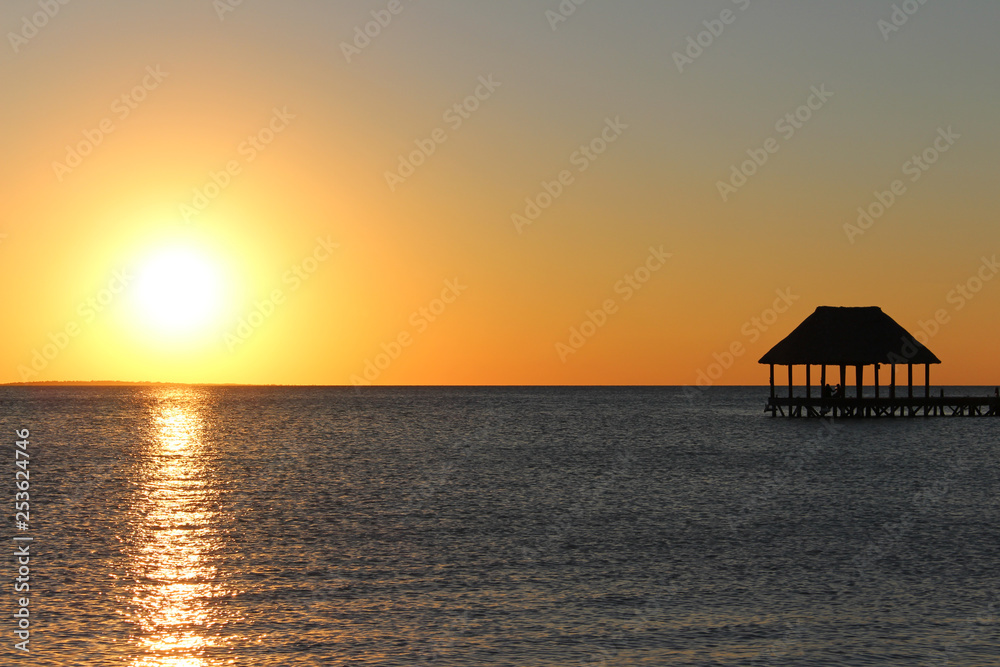 Sunset Silhouette in the Isla de Holbox, Mexico Sunset Silhouette in the Isla de Holbox, Mexico